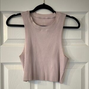 Aerie Ribbed Sleeveless Crop Top - Light Pink